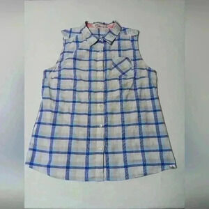 Prana Cotton Sleeveless  button down shirt. Ladies size L